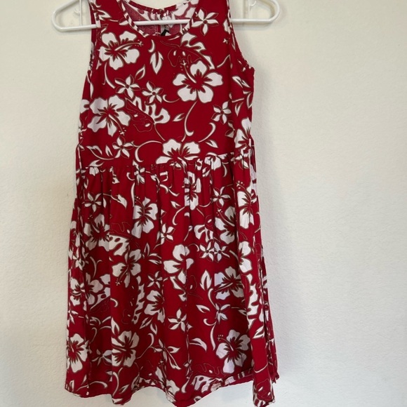 Hilo Hattie Girls Large Floral Red and White Hawaiian Dress - Picture 2 of 9